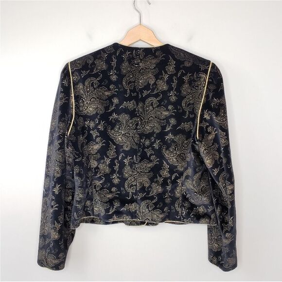 JARGER cropped jacket Gold trim and buttons with Black SZ 14 - Picture 2 of 15
